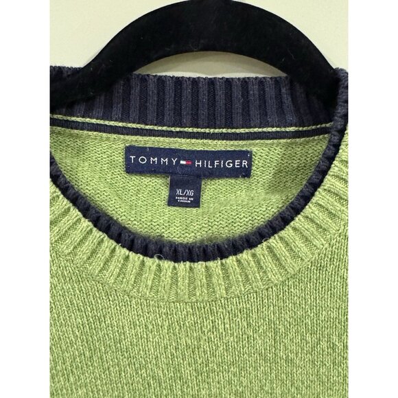 Men's Tommy Hilfiger Sweater Knit Pullover Cotton Golf X-Large Green - Picture 3 of 11